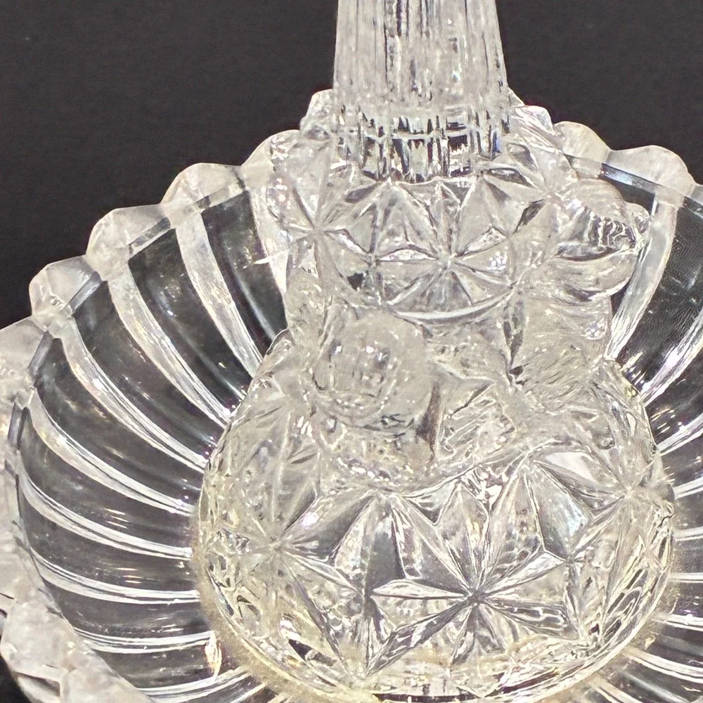 Vtg Byrdes Glass Collection Ring Holder Dish Trinket Three‎ Birds